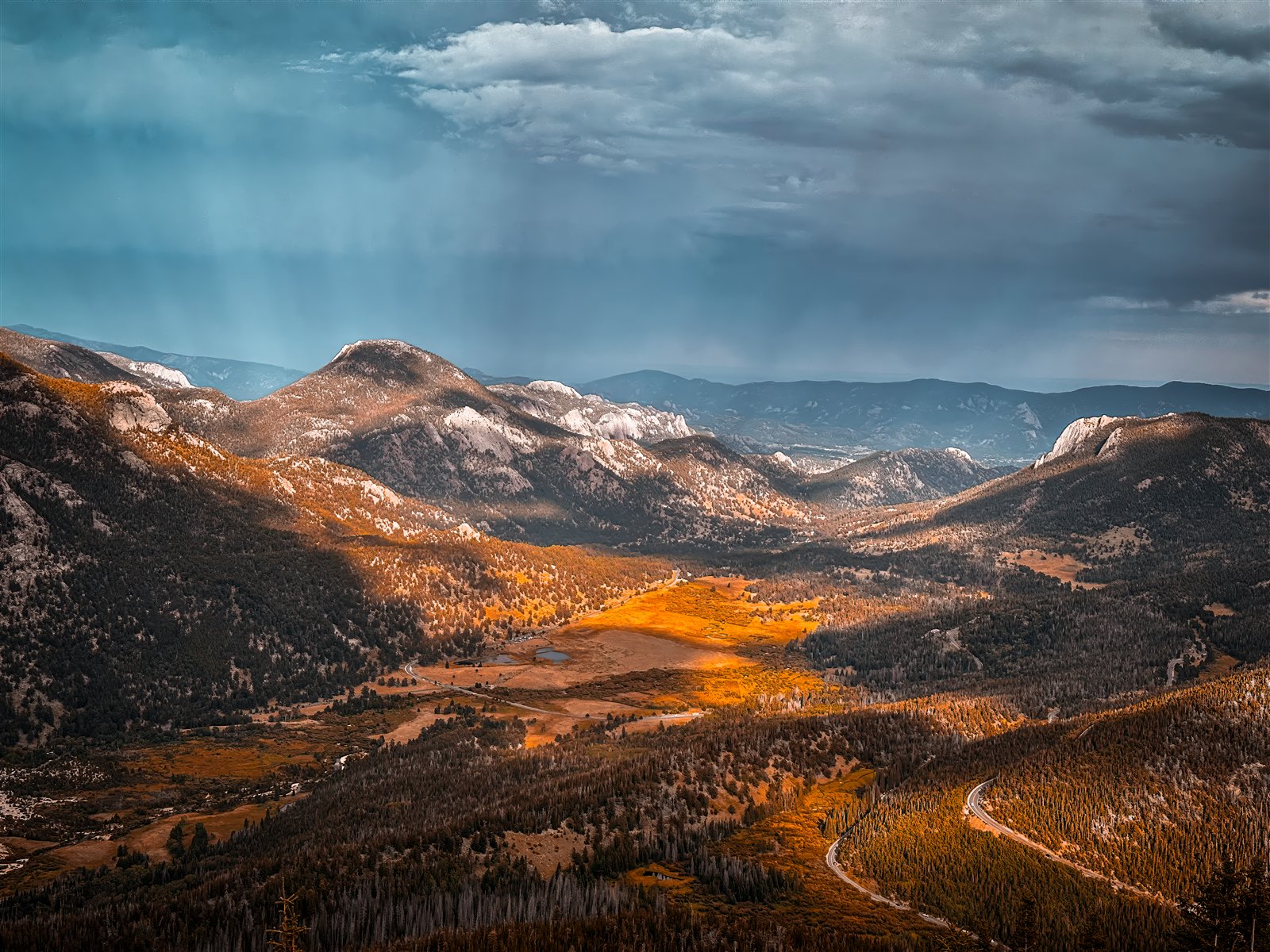 Golden light over a Colorado mountain valley